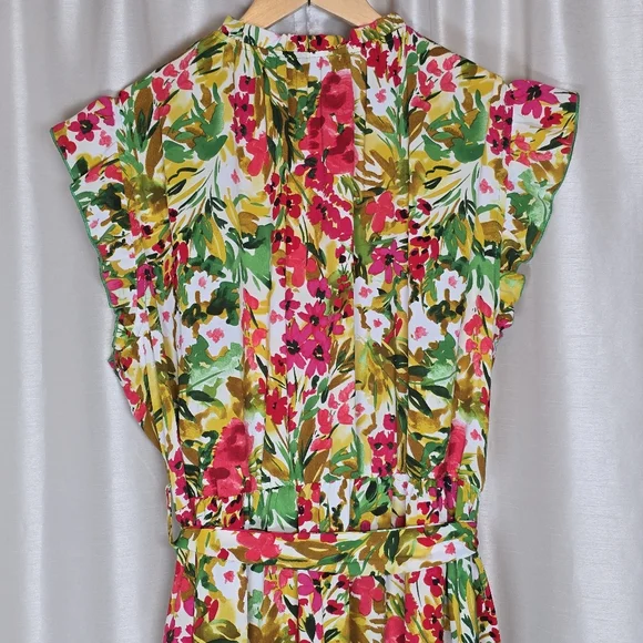 BloomChic Women's Floral Midi Ruffle Dress Sleeveless Multi-Color Size 18-20 New - Picture 9 of 11